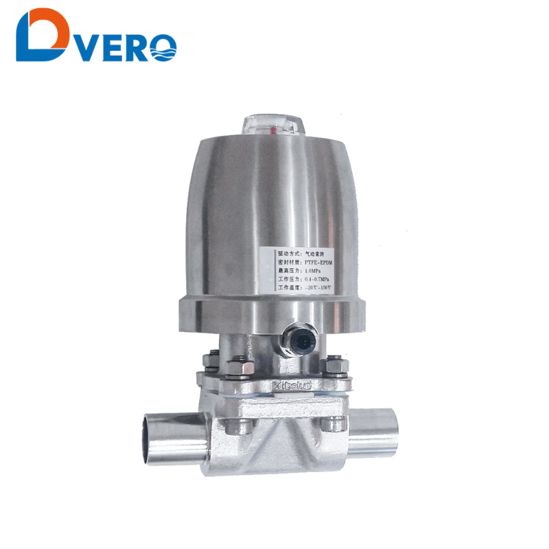 SS 2 way pneumatic diaphragm valve
