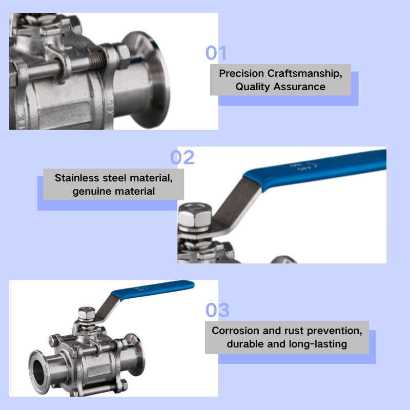 3 pc stainless steel ball valve