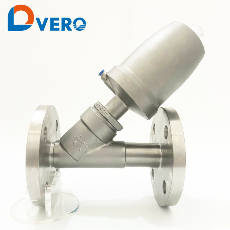 SS pneumatic angle seat valve