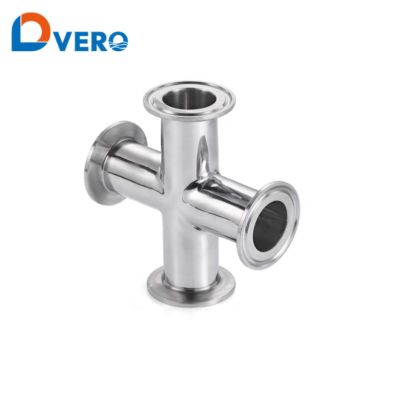 Sanitary 4-Way Cross Fitting – Tri-Clamp 304/316L