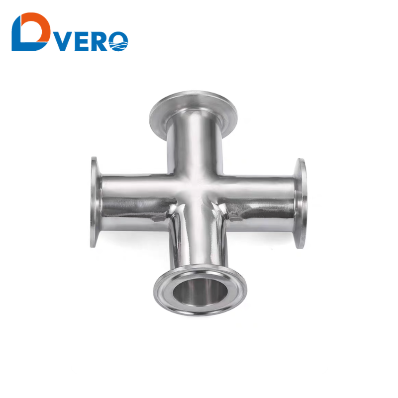 Sanitary 4-Way Cross Fitting – Tri-Clamp 304/316L